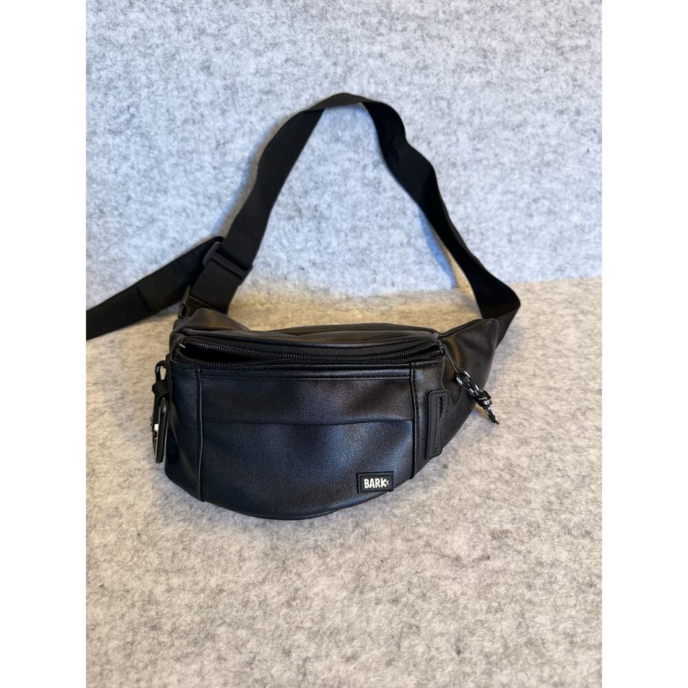Bark Box Fanny Pack Black Faux Leather for Hoomans People 14x4.5x3 Inches